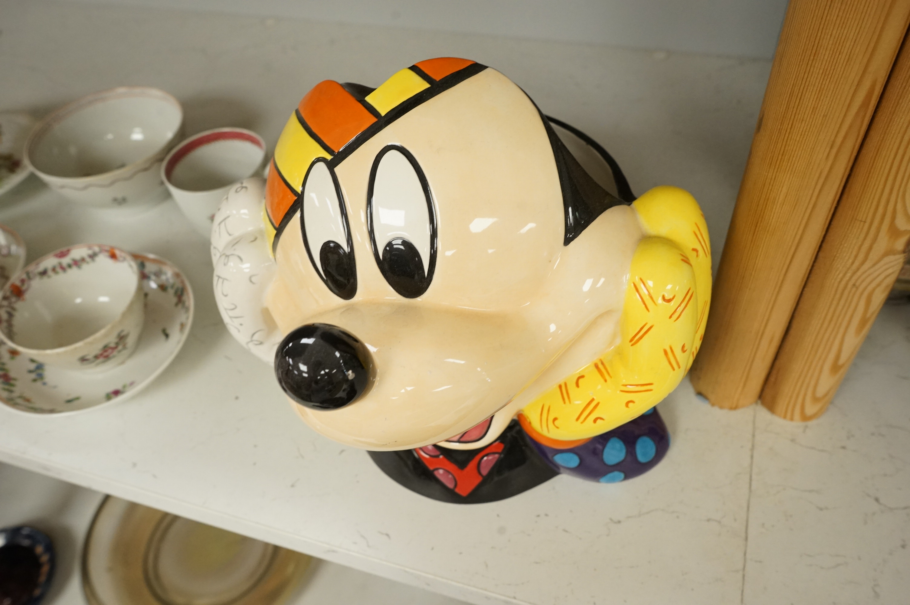 Romero Brotto (Brazilian, 1963-), a ceramic Mickey Mouse cookie jar with booklet, lacking cover, 21cm high